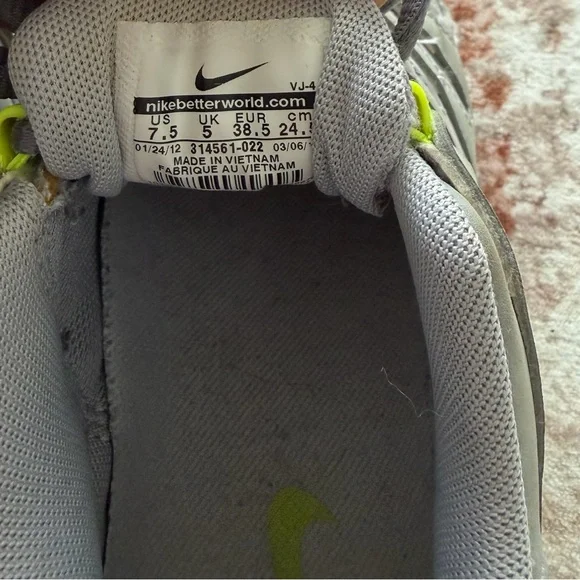 Nike Shox Gray Sneakers with Neon Accents - Picture 5 of 7